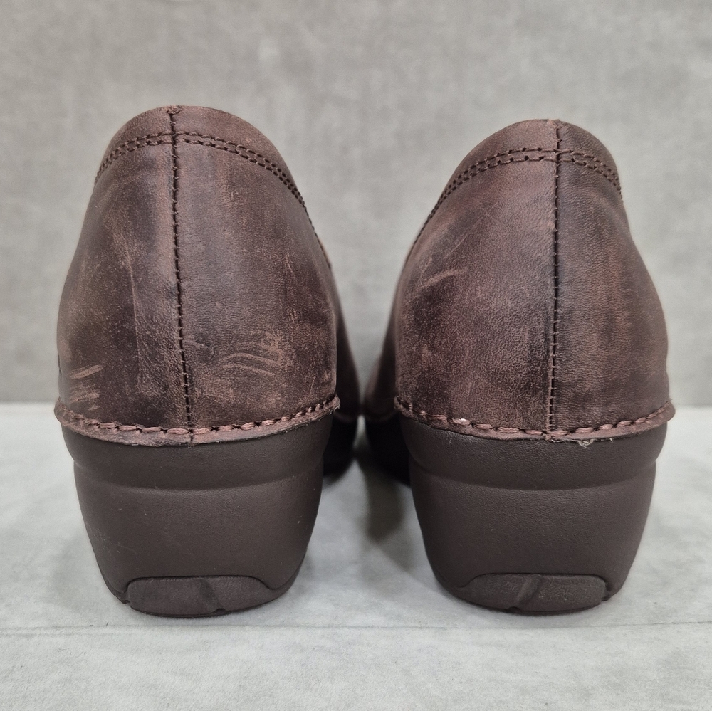 Merrell Emma clogs women's 7 brunette brown leather slip on elastic side panels - Picture 5 of 12